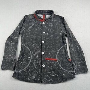 Parsley & Sage-Reversible Lightweight Long Sleeve Cotton Button Jacket/Grays+ M